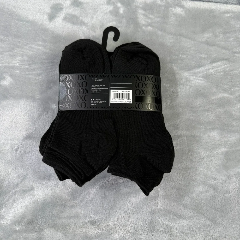 XOXO Womens Low Cut Socks 20 Pack Black Shoe Size 4-10 Value Bundle New